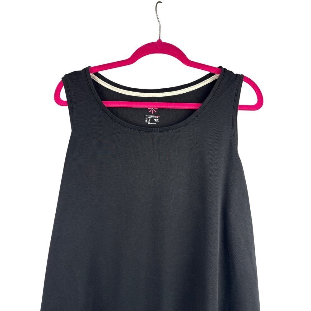 Isaac Mizrahi Live! Essentials Black Sleeveless Tank Top Size 1X Cotton/Modal Bl